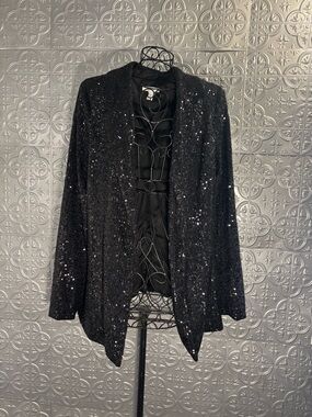 Nine West plus size sequin blazer jacket whimsical mob wife maximalism witchy